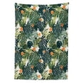 thumbnail image 3 of Ambesonne Hawaii Tablecloth Rectangular Table Cover, Colorful Polynesia Plant, 52"x70", Jade Green Fern Green, 3 of 4