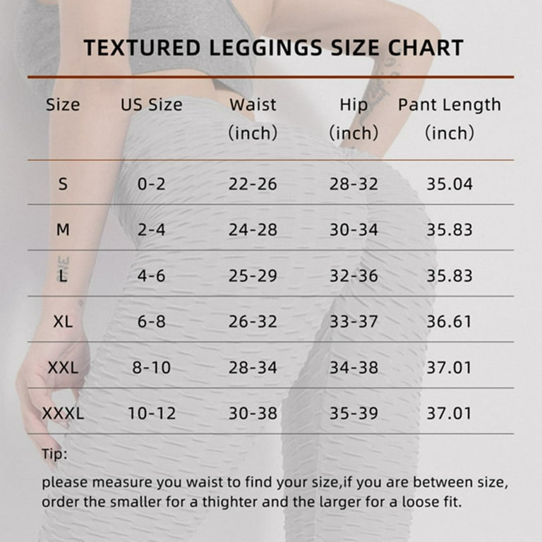 Women's Leggings Bubble Textured Leggings Butt Lifting Yoga Pants Black  X-Large