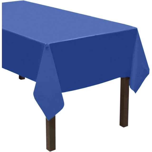 Party Essentials Heavy Duty Plastic Table Cover, 54 x 108, Royal Blue