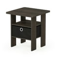 thumbnail image 4 of Furinno Andrey Engineered Wood End Table with Bin Drawer in Dark Brown/Black, 4 of 9