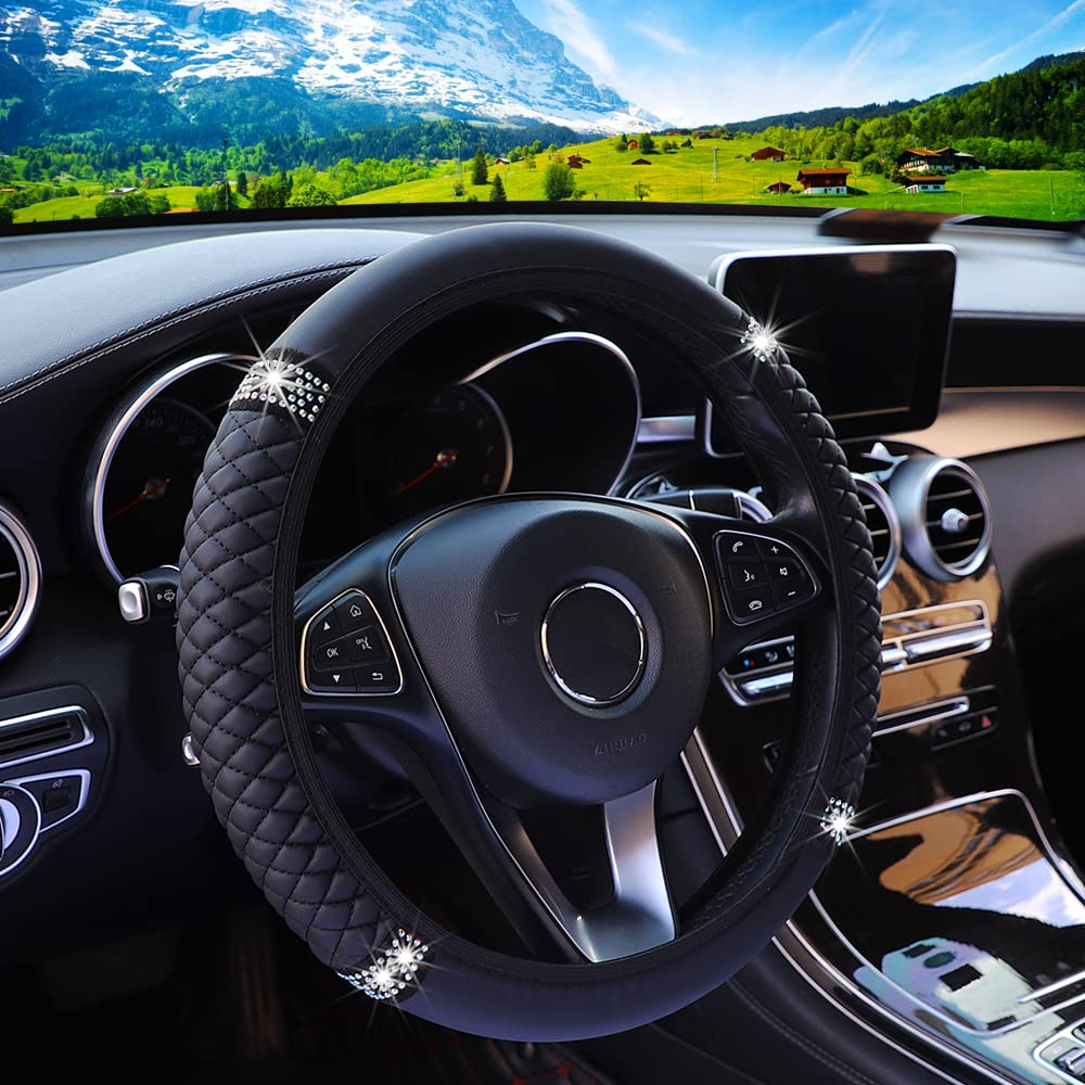 Sentryse Leather Steering Wheel Cover, Universal 15 Inch photo 2