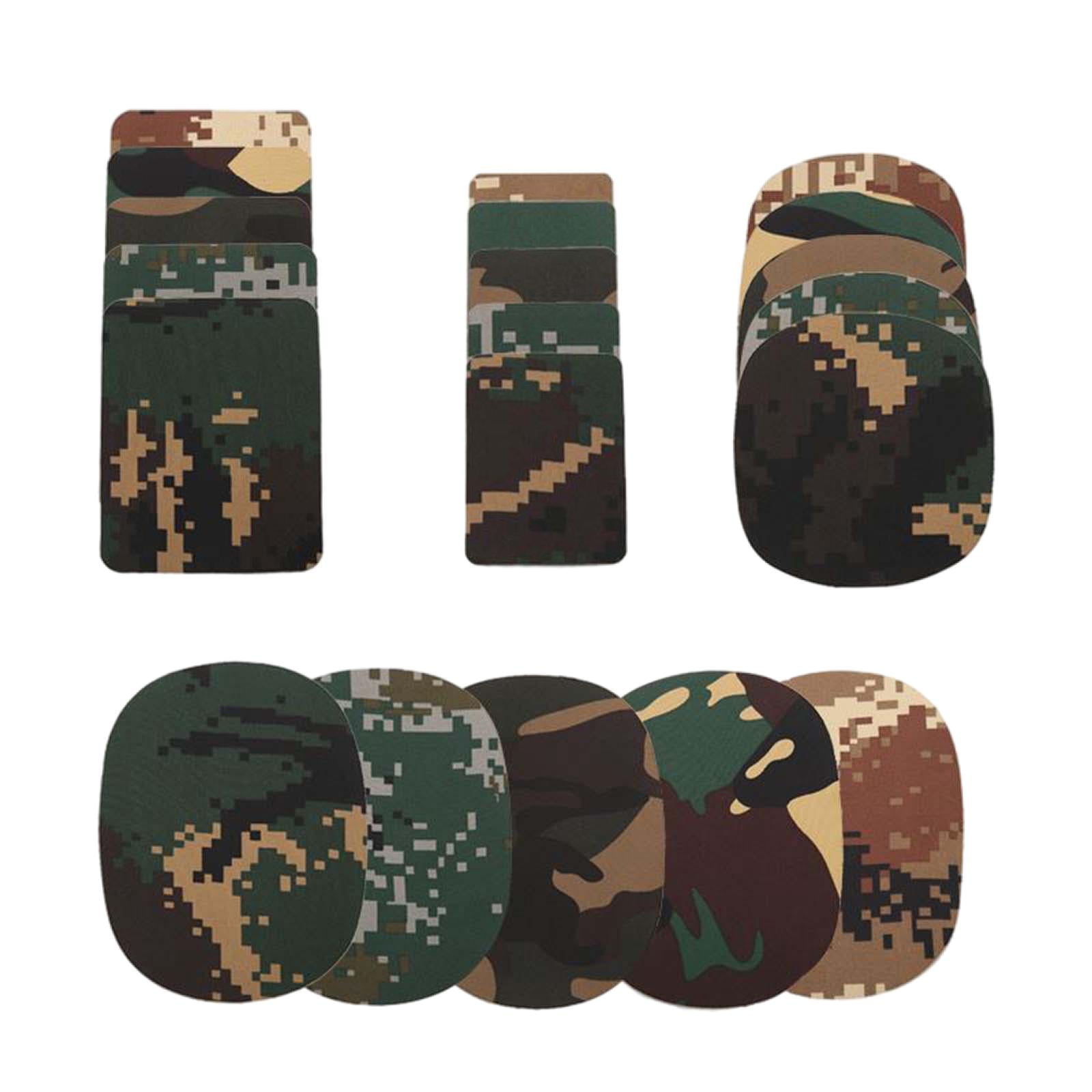 TWIN PACK OF CAMO REPAIR IRON OR SEW ON OVAL PATCHES 