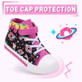 thumbnail image 6 of MODEBYME Kids Toddler Light Up Sneakers Girls High Top Flashing Walking Canvas Shoes, Black, Size 10, 6 of 7