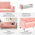 DHP Pin Tufted Transitional Futon, Pink Velvet