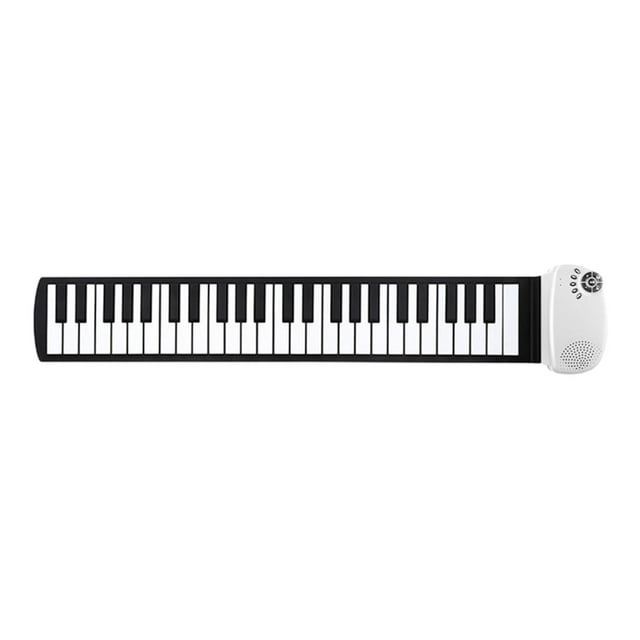 Teclado enrollable de 49 teclas, instrumento musical de piano, ligero y plegable. blanco