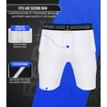 thumbnail image 4 of Exxact Sports Rebel 5-Pad Youth Football Girdle for Boys with Integrated Hip, Thighs, Tailbone Pads, Padded Compression Shorts, Football Girdle Youth with Cup Pocket (White, YXL), 4 of 7