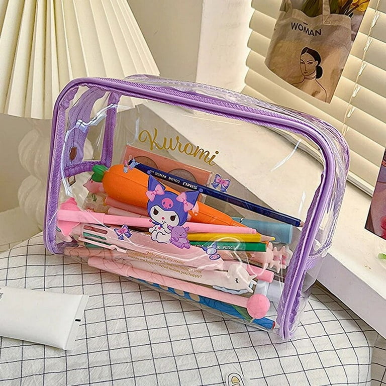 Hello Kitty MINISO Storage Bag Anime Kawaii My Melody Kuromi Cinnamoroll Travel Wash Bag Transparent Pen Bag Girl Storage Pouch Walmart