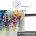 thumbnail image 5 of Watercolor Butterfly Rod Pocket Thermal Insulated Curtain Valance Dreamy Colorful Ink Painting Butterfly Thermal Insulated Room Darkening Curtain for Dinning Room 54 by 18 in, 1 Panel, 5 of 6