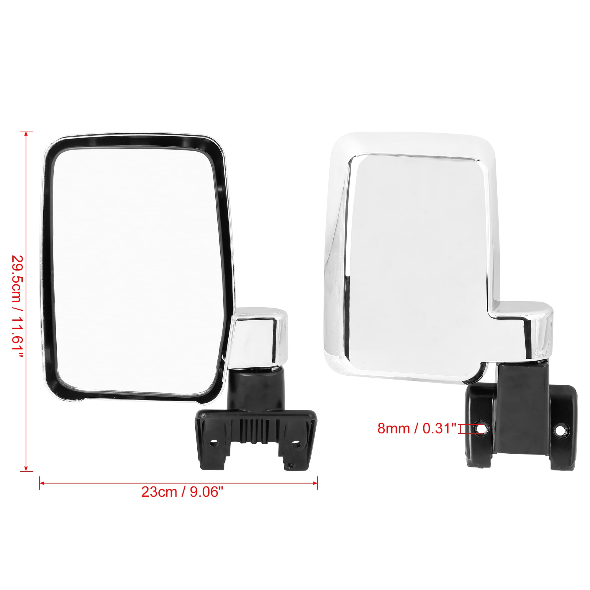 Unique Bargains Pair Car Rear View Side Mirror Silver Tone