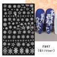 thumbnail image 1 of Pegatina de uñas de copos de nieve con purpurina blanca 3D, suéter reflectante de invierno dorado, Estrella bailarina, árbol de Navidad, Año Nuevo, punta para manicura, 1 of 7