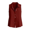 thumbnail image 7 of Tqcoqu Women's Jacket Waistcoat Deep V Neck Sleeveless Button Down Vest Linen Casual Trendy Tank Tops,Wine,Women's S-XXL, 7 of 7