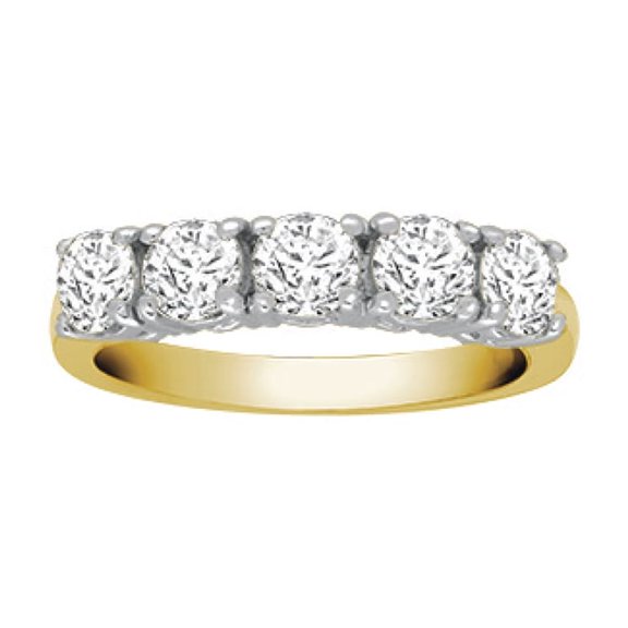 18ct Gold Jewelco London 1.75ct Diamond 5 Stone Pentalogy Eternity Ring