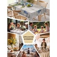 thumbnail image 5 of Blue Tulip Table Cloth, Waterproof Tablecloth for Square Tables, Vintage Spring Floral Retro Art Butterfly Wooden Reusable Washable Fabric Table Cover for Restaurant Kitchen Dining Tables 54"x54", 5 of 9
