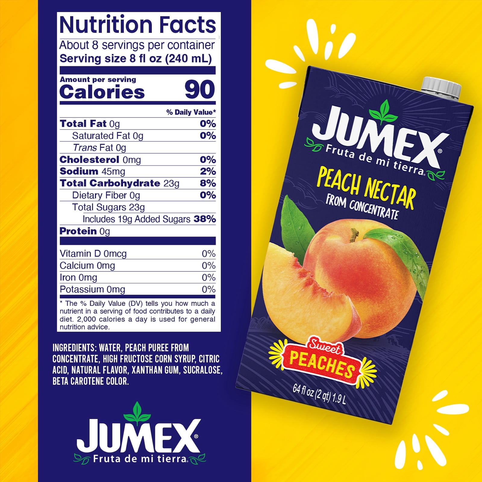 (2 pack) Jumex Peach Nectar Juice, 64 fl oz