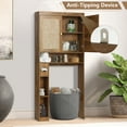 thumbnail image 3 of Over The Toilet Storage Cabinet, Bathroom Storage Organizer, Toilet Rack with Inner Adjustable Shelf,Two Doors-Yellow oak grain, 3 of 7