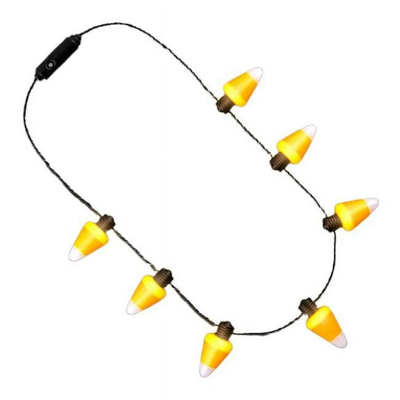 Flashing LED Candy Corn Charm String Necklace