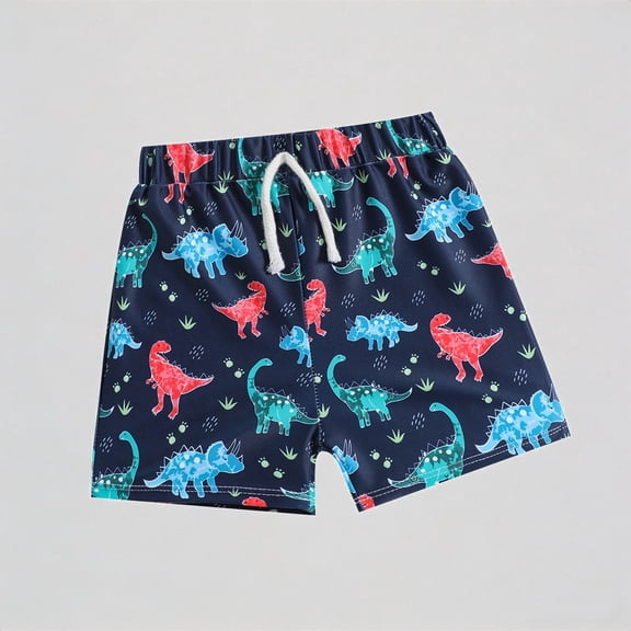 REDARER Toddler Boy's Swim Trunks: Colorful Dinosaur Print – Summer Beach Bathing Shorts,3-4 Years