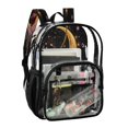 thumbnail image 2 of Large Clear PVC Backpack Heavy Duty See Through Backpack for Adults Work Travel, Cosmic Cherry Moon Printed 12L, 2 of 8