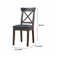 thumbnail image 5 of X Back Two Tone Padded Dining Chair, Set of 2, Black and Brown- Saltoro Sherpi, 5 of 6