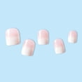 thumbnail image 3 of Uñas postizas acrílicas adhesivas Whiosyrt cortas cuadradas con degradado blanco, 3 of 6