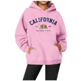 thumbnail image 2 of WEAIXIMIUNG Robe Sweat-Shirt Femme Décontractée Col Rond Poche Imprimé Lettre Anglaise Hoodie, 2 of 3