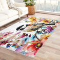 thumbnail image 1 of Bird Rug, Watercolor Area Rug 4x5, Spring Wildflowers Rugs for Bedroom, Rugs Low Pile Washable Stain Resistant Easy Clean for Dining Room, Living Room Soft Carpet Decor Km&-340, 1 of 7