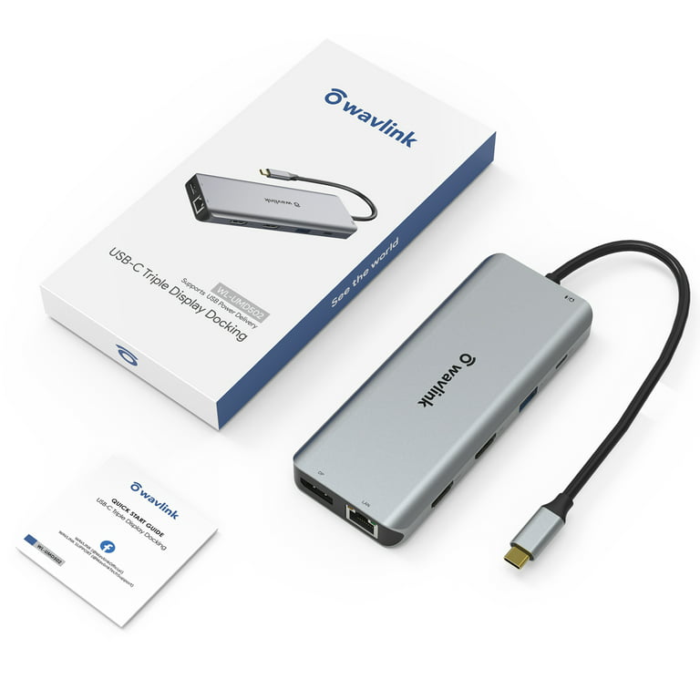 Wavlink Mini USB C Hub 4-in-1 Multiport Adapter, WAVLINK USB-C Adapter HDMI  Hub Mini Dock for Laptop, USB C to HDMI 4K Display, 2X USB 3.0 Ports