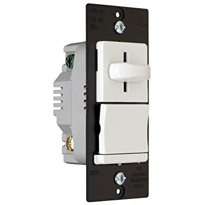 legrand-pass & seymour ls600pwv incandescent single pole preset slide dimmer, 600-watt, white