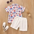 thumbnail image 7 of Pimfylm Toddler Baby Boy Summer Outfit,Girls Pants And Jacket Boys Summer Casual And Comfortable Short Sleeved Shorts Twopiece Set, 7 of 7