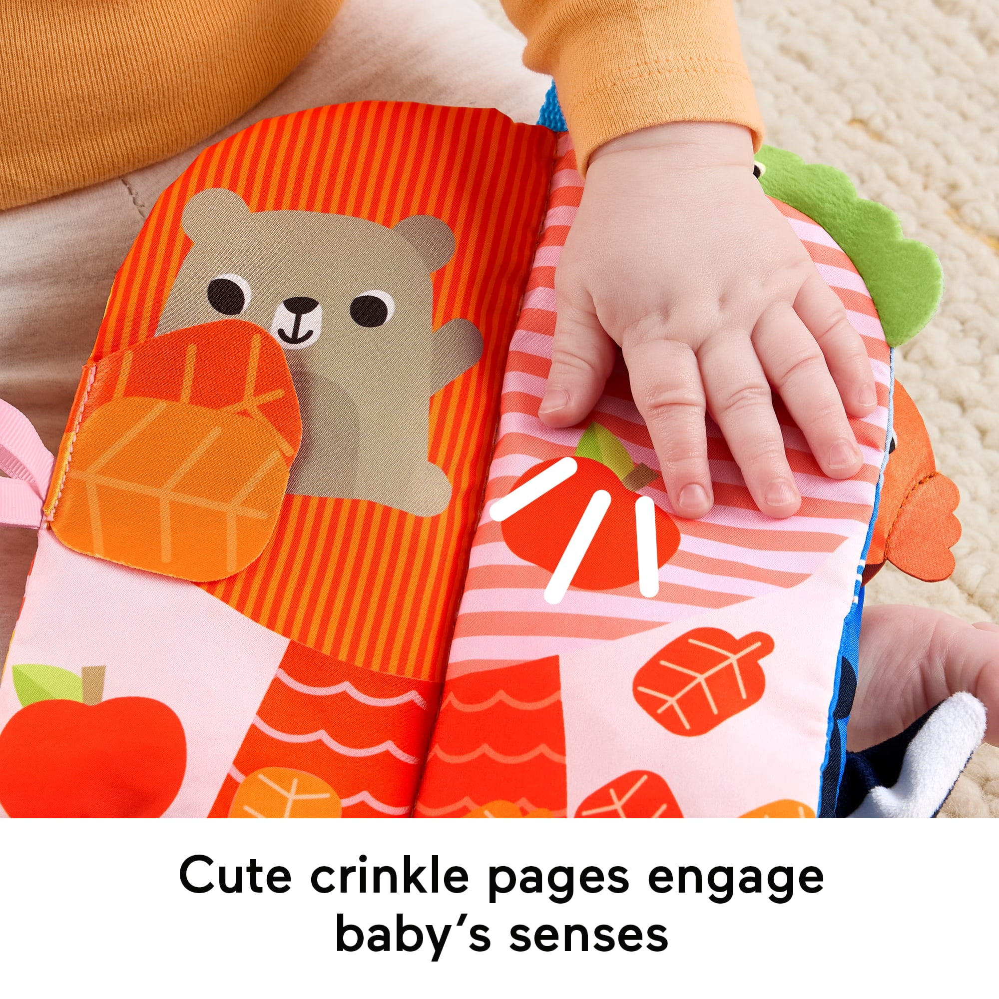 Fisher-Price Sensory Seasons Soft Book, Newborn Tummy Time Busy Activity for Baby Ages 0+ Months