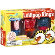 Nickelodeon: SpongeBob SquarePants Strawberry/Watermelon/Blue Raspberry Lollipop Rings, 1.27 oz