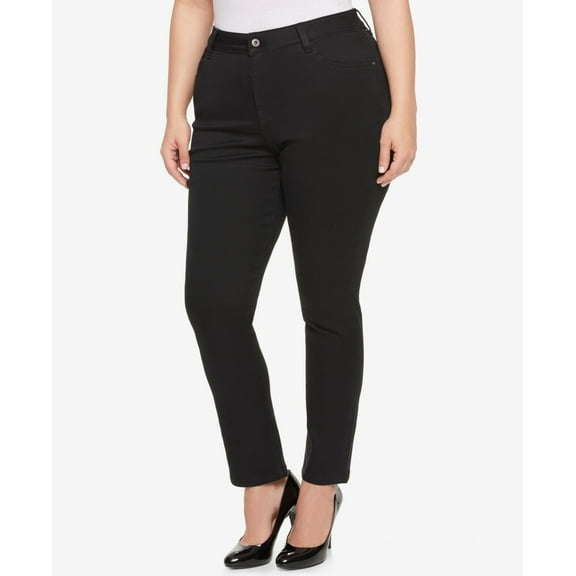Tommy Hilfiger Plus Size Black Wash Jeans Black 18W