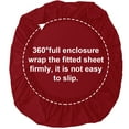 thumbnail image 3 of Flxxie 1800 Thread Count Brushed Microfiber Fitted Sheet with 15" Pocket, California King, Wine Red, 3 of 6
