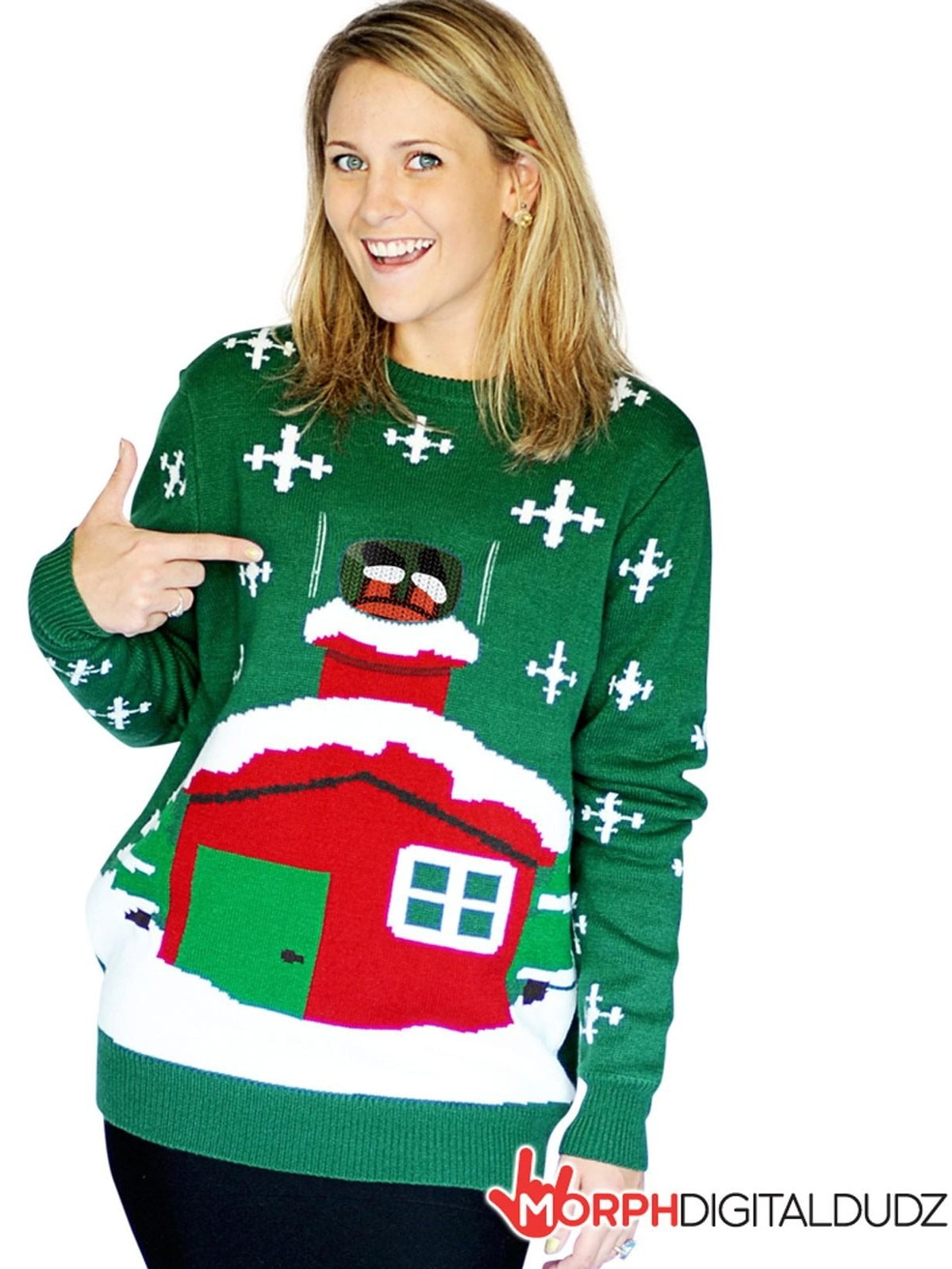 stuck santa christmas adult sweater