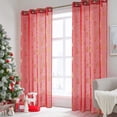 thumbnail image 4 of NICETOWN Christmas Sheer Curtains for Living Room, Red Grommet Curtains for Bedroom Window Drapes for Home Decor, W52 x L84, 2 Panels, 4 of 8