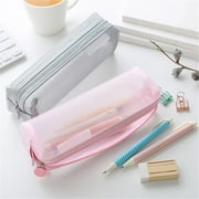 Slim Pencil Case Mesh Pen Bag Pencil Case Makeup Tool Bag Storage Pouch Purse