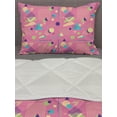 thumbnail image 3 of Geometric Comforter & Sham Bedding Set, Triangles Postmodern Style Inspired Contemporary Pop Art Look Print, 3 pcs Duvet Set Microfiber Filling Quilt, 5 Sizes, Pastel Pink Multicolor, by Ambesonne, 3 of 4