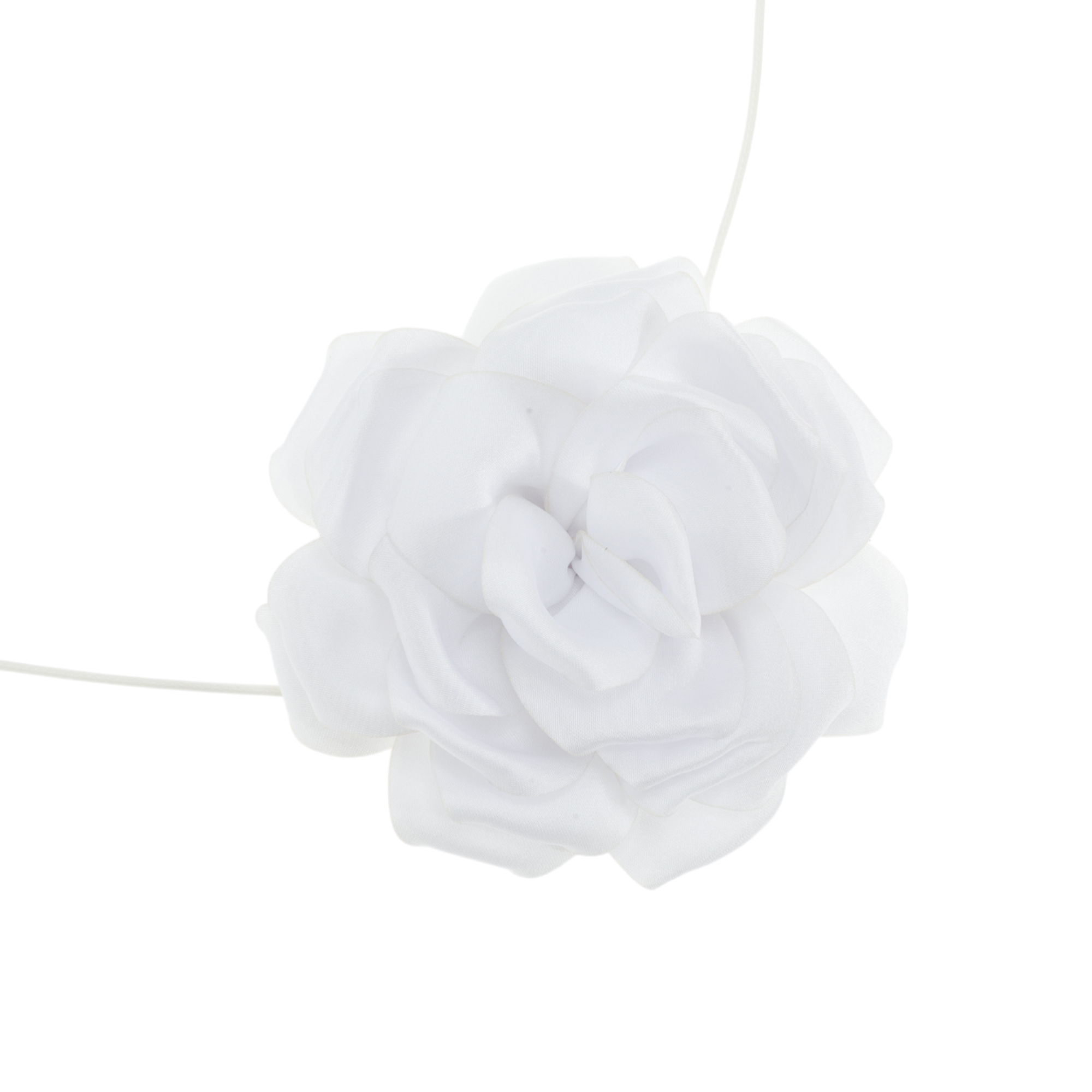 Unique Bargains Flower Adjustable Choker Necklace for Women White