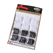 48-Pack Muslim Hijab Pins Color Black and White Safety Pins Plastic Scarf Clip