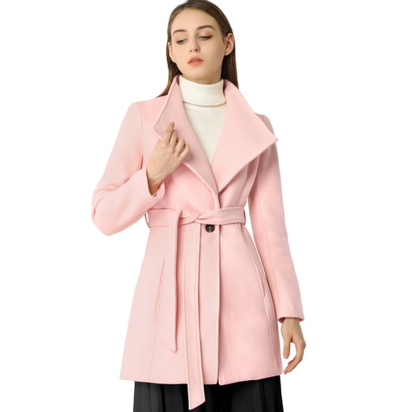 Abrigos largos con cinturón de manlarcon cuello alto elegante de invierno pamujer RoL