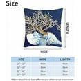 thumbnail image 3 of Indigo Coral Seashells Whelks Set of 2 18X18 Inch Throw Pillow Covers Ocean Marine Reef Aquatic Plant Oil Nautical Pillow Cases Designer Deco Home for Living Room Bedroom Sofa Office Coffee, 3 of 6