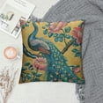 thumbnail image 2 of ONETECH Throw Pillow Covers Vintage Watercolor with Peacock On Tree Cherry Flowering Trees with Flowers Yellow Colorful Bird Decorative Square Pillowcases Cushion Cover, 2 of 5