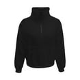 thumbnail image 4 of Size 14 Girls Clothes Girls Size 10 Clothes Girls' Sweatshirts Half Zipper Pullover Crop Tops for Teen Girls Long Sleeve Sweater Thumb Hole Black 5-6 Years, 4 of 4