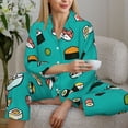 thumbnail image 6 of Saiise Sushi Print Women Soft Pajama Sets,Long Sleeve Sleepwear Button Up 2-Piece Pjs Lounge Sets-X-Large, 6 of 7