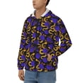 thumbnail image 3 of Kdxio Golden Snake And Purple Rose Print Men Hoodies Casual Hoodies for Men with Zip Pockets Full Zip Long Sleeve Sweatshirt Sports Hooded Jacket-Small, 3 of 5