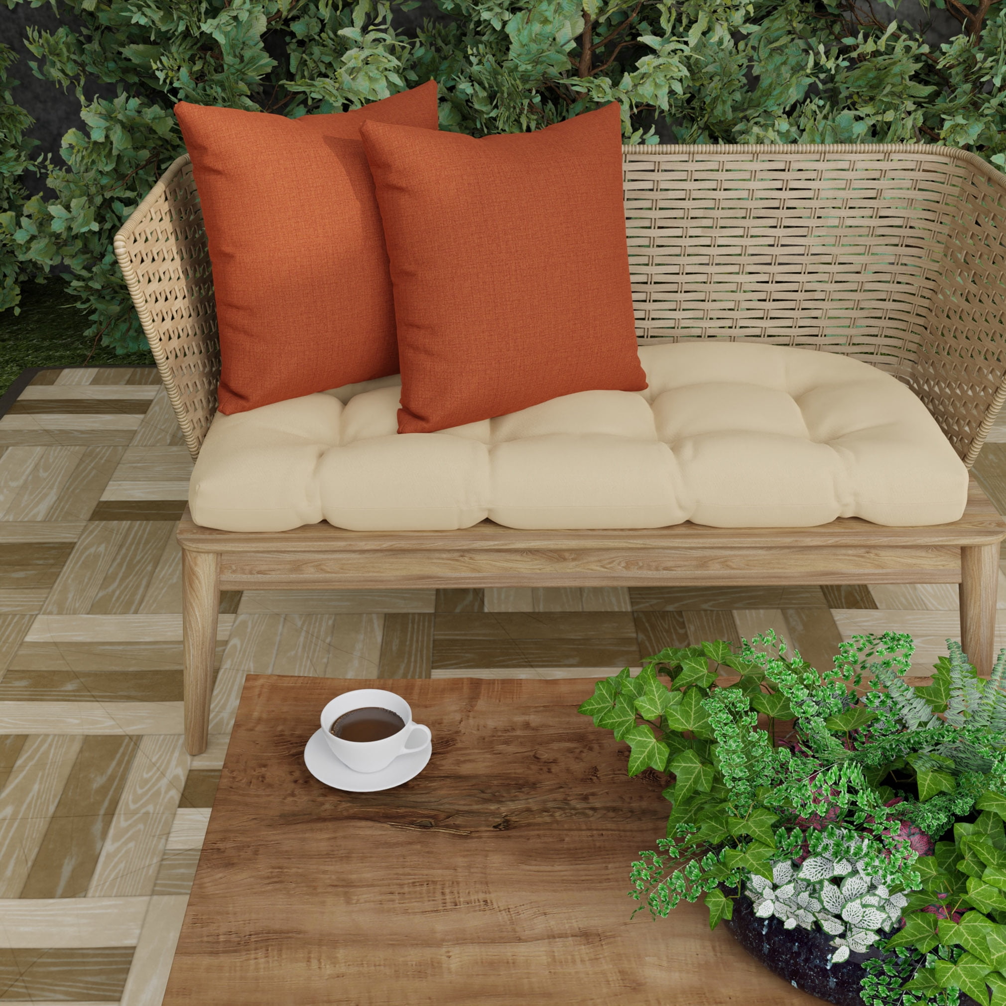 Jordan Manufacturing 16" x 16" McHusk Brick Red Solid Square Outdoor Throw Pillow