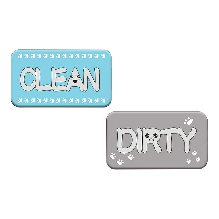 Double Sided Clean or Dirty Dishwasher Magnet Indicator Sign (3.5 x 2  Inches)