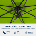 thumbnail image 5 of 10ft Offset Hanging Market Patio Umbrella with Easy Tilt Adjustment,Polyester Shade,8 Ribs for Backyard,Poolside,Lawn and Garden,Green, 5 of 9