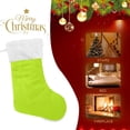 thumbnail image 4 of Coolnut 17.7 Inch Christmas Stockings, 2 PCS Plain Vivid Yellowish Green Solid Color Presonalized Large Stocking Sock for Family Holiday Xmas Party Decorations, 4 of 7