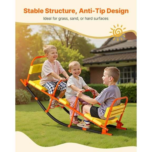 Durable Metal Seesaw for Children - 200 lbs Weight Limit, Safe Rocking Handle Design